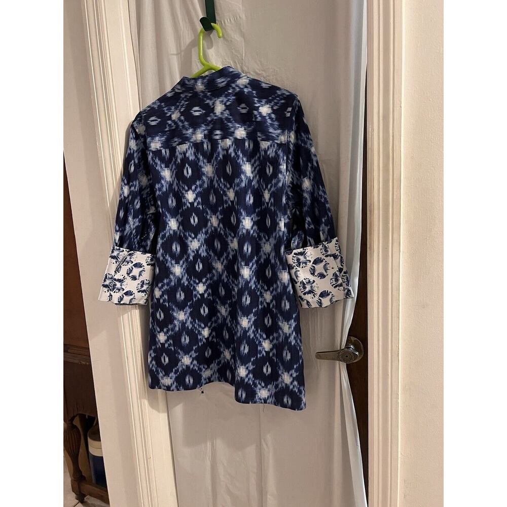 Chicos No Iron Petite Cotton Blend Batik Print Tunic Top Size 18 - Picture 9 of 9